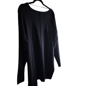 Women's Style & Co, PLUS 2X, Deep Black, Oversized Sweater, Scoop Neck